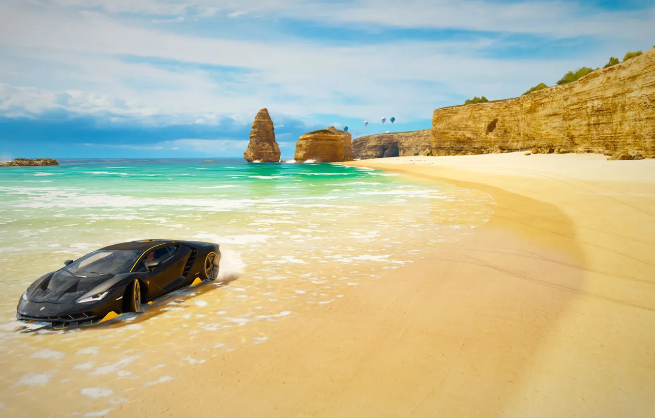 Photo wallpaper machine, auto, race, the game, Racing, tuner, Lamborghini Centenary, Forza Horizon 3