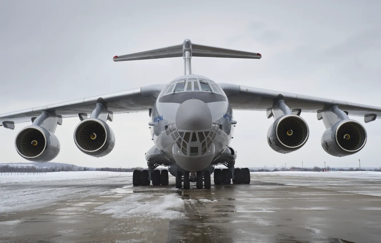 Photo wallpaper snow, engines, WFP, Il 76MD 90A
