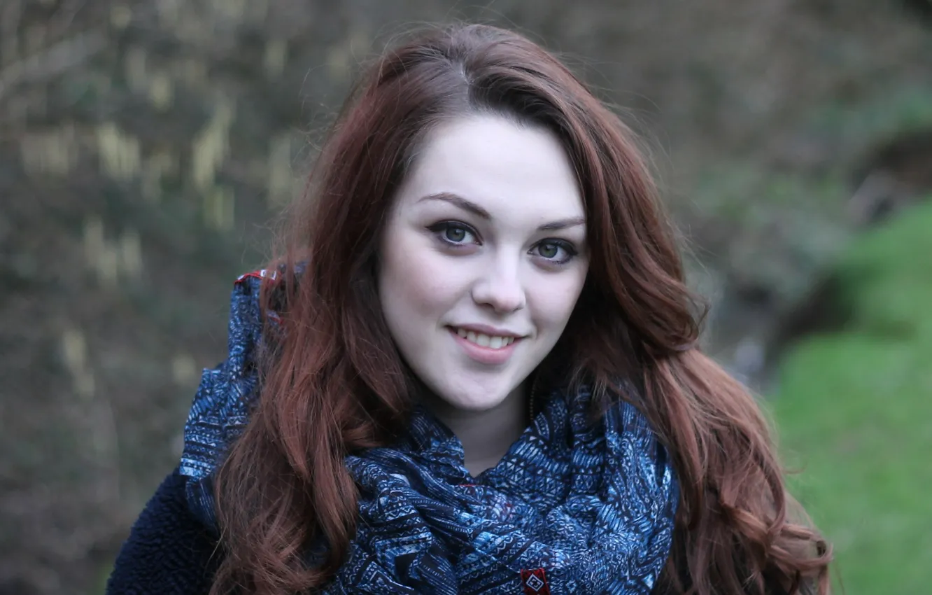 Photo wallpaper look, smile, portrait, bokeh, Imogen