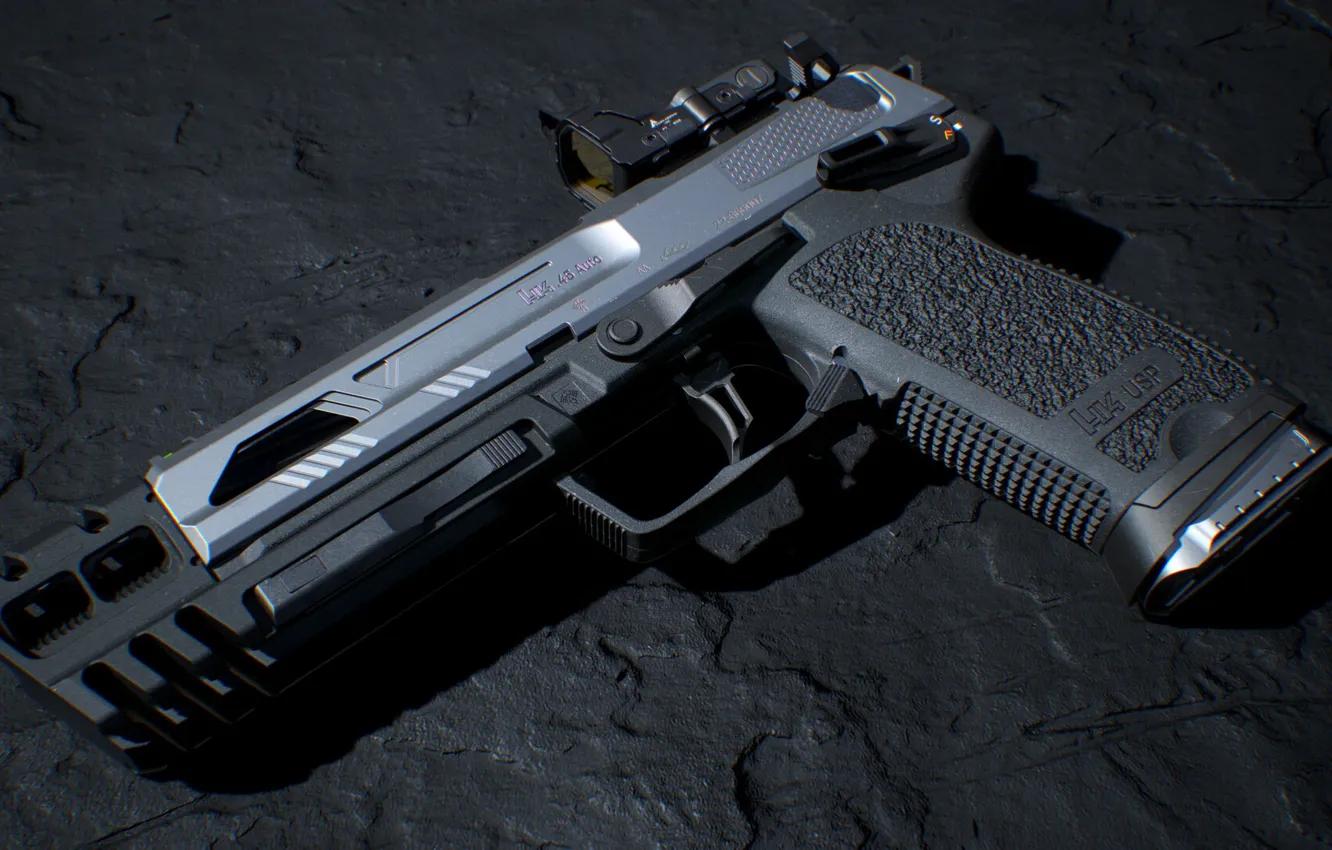 Photo wallpaper rendering, gun, weapons, gun, pistol, weapon, render, render