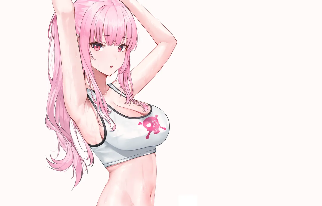 Photo wallpaper kawaii, girl, hot, sexy, Anime, pink hair, pink, pretty