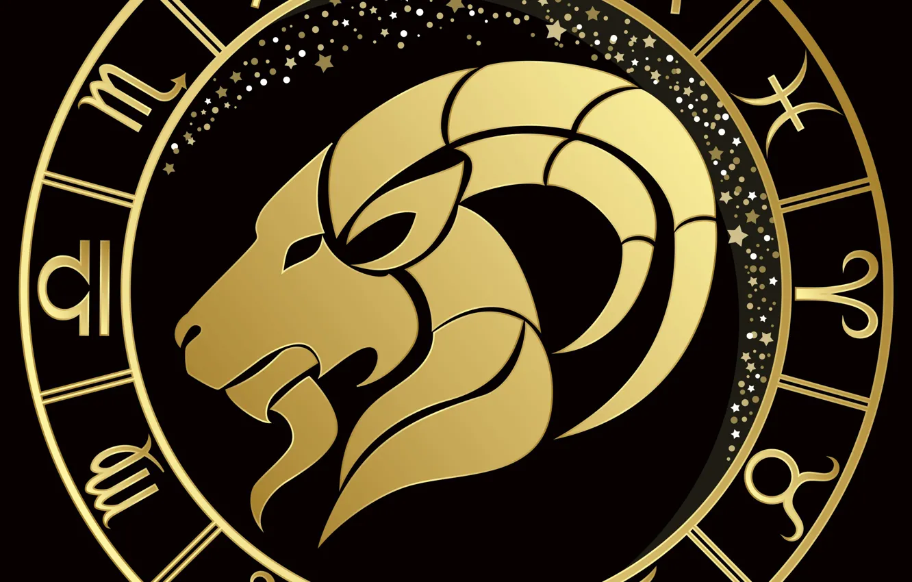 Photo wallpaper black background, zodiac sign, Capricorn