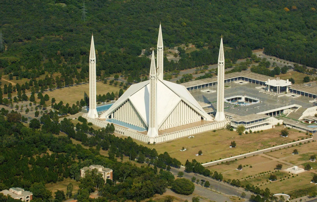 Photo wallpaper mosque, Pakistan, Faisal Masjid, Islamabad