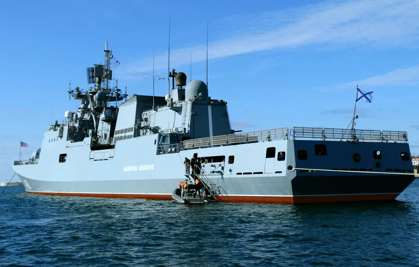 Photo wallpaper frigate, feed, RAID, Admiral Makarov