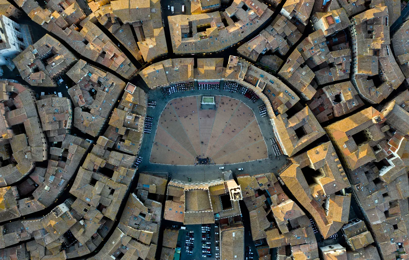 Photo wallpaper roof, the city, home, area, the view from the top, Tuscany, Tuscany, Siena