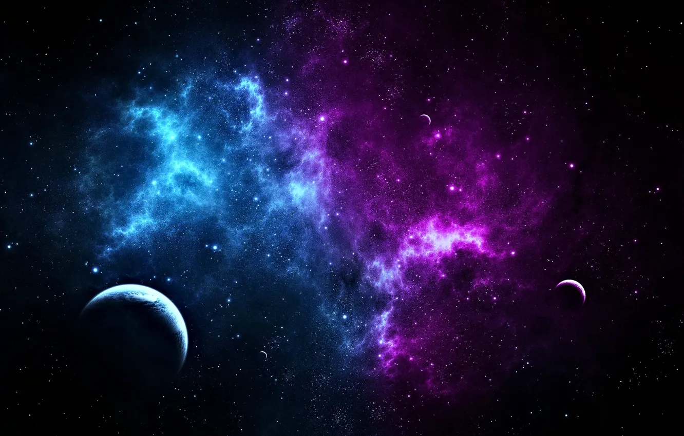 Photo wallpaper space, stars, cosmos, planets, sci fi