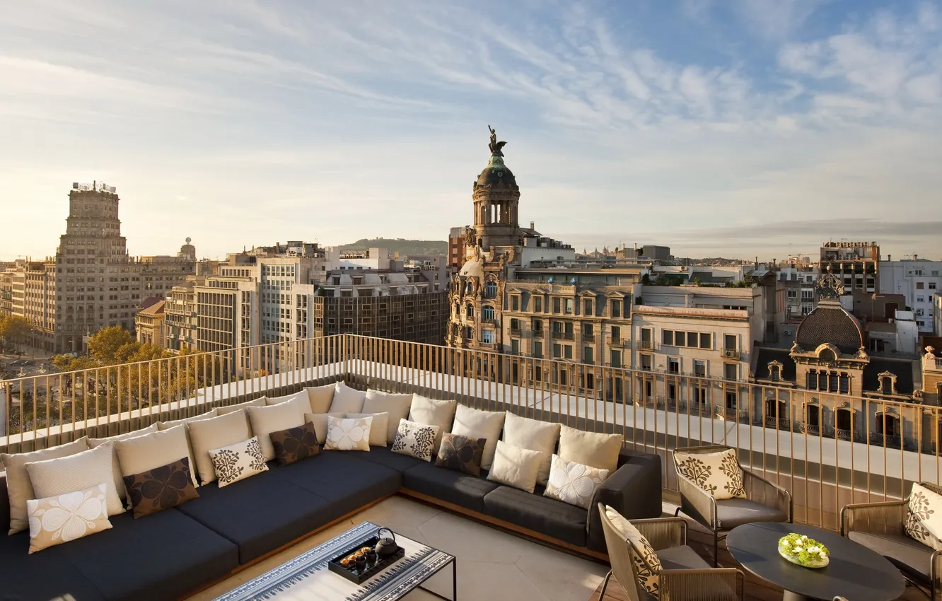Photo wallpaper roof, the city, terrace, Barcelona
