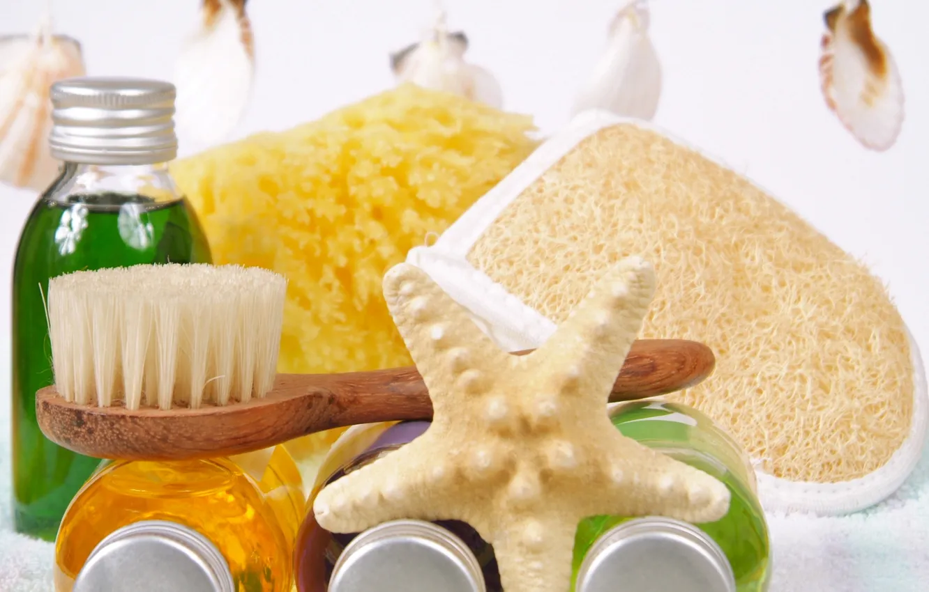 Photo wallpaper towel, candles, soap, soap, candles, towel, washcloth, shower gel