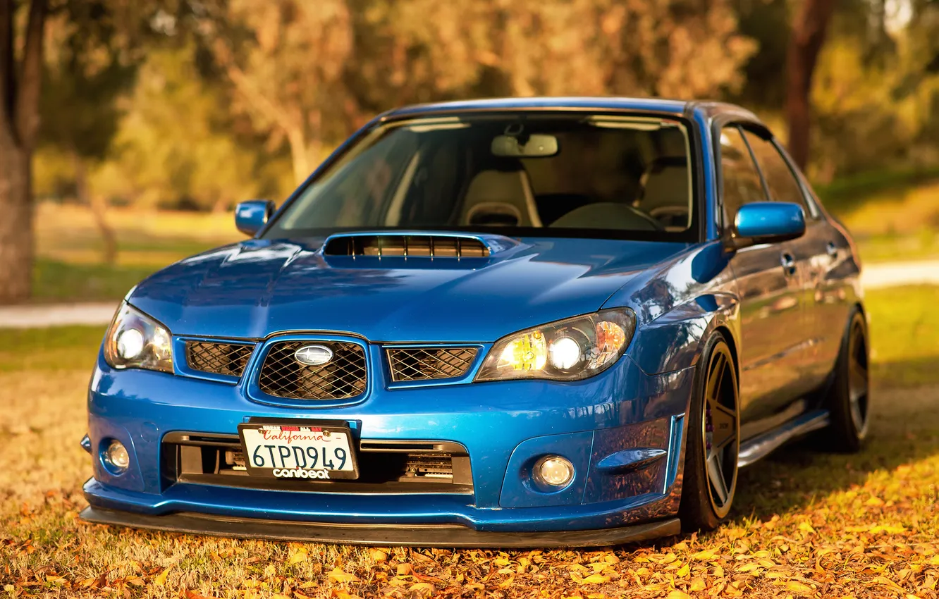 Photo wallpaper blue, tuning, before, subaru impreza, Subaru, wrx sti