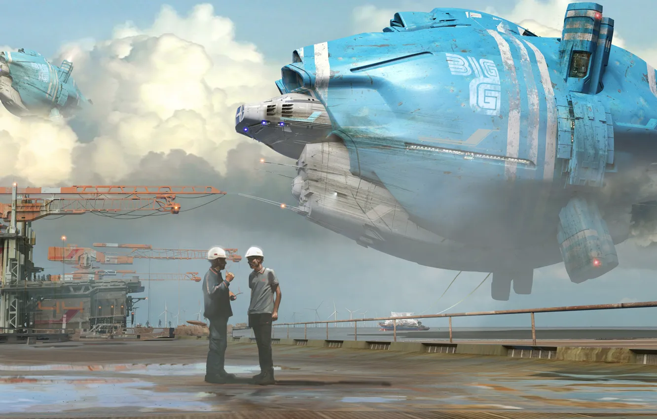 Photo wallpaper working, Doc, two, spaceships, space ships, If you see anything strange, Just let me know