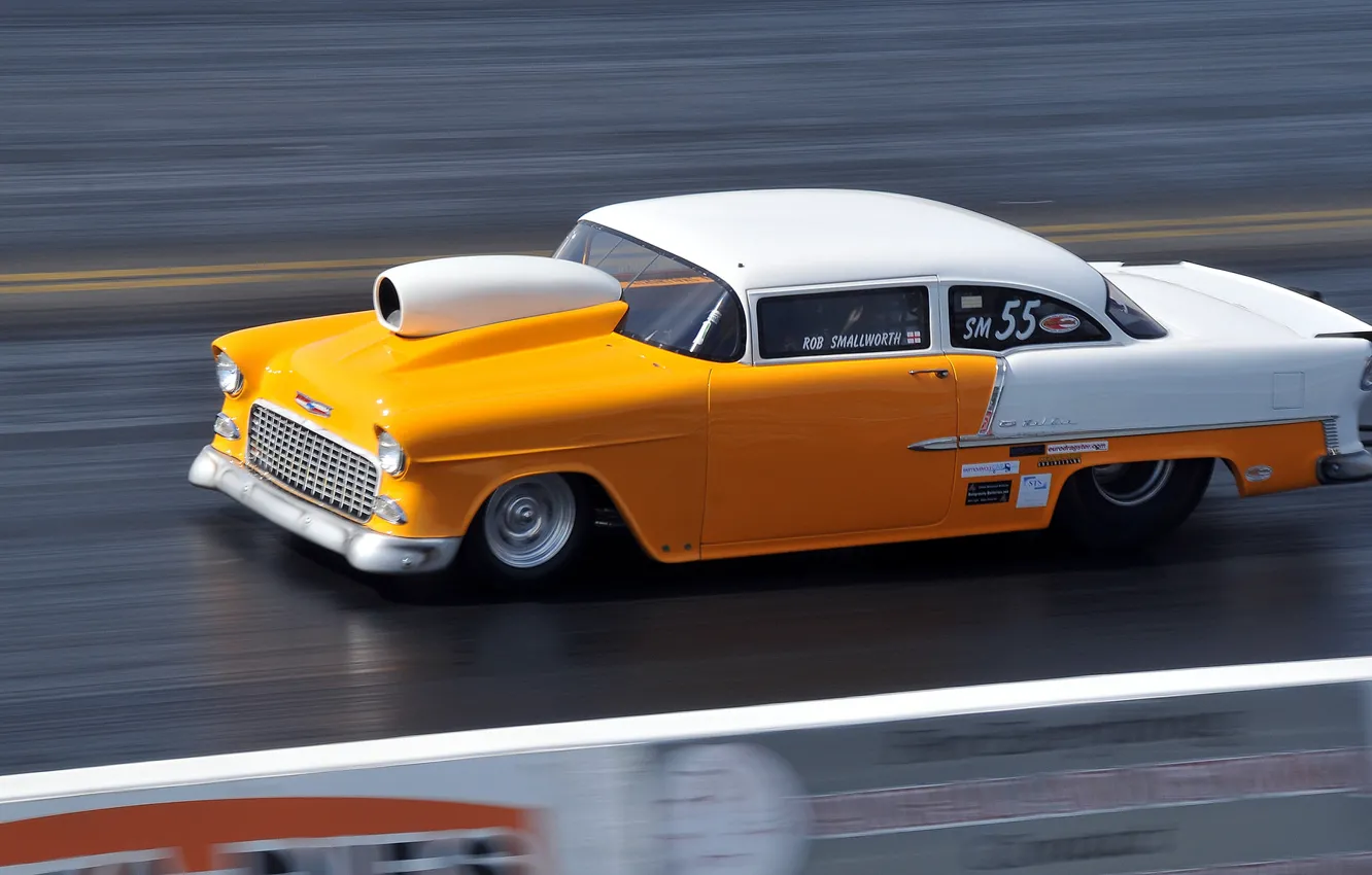 Photo wallpaper style, race, speed, track, muscle car, drag racing