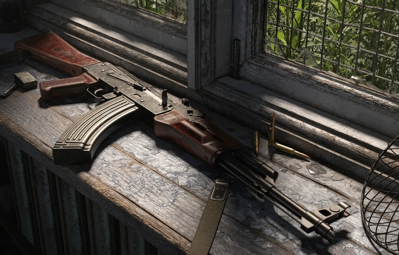 Photo wallpaper rendering, weapons, tuning, Machine, Gun, weapon, render, Kalashnikov