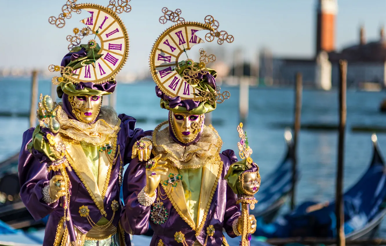 Photo wallpaper girl, decoration, style, mask, Italy, costume, Venice, outfit