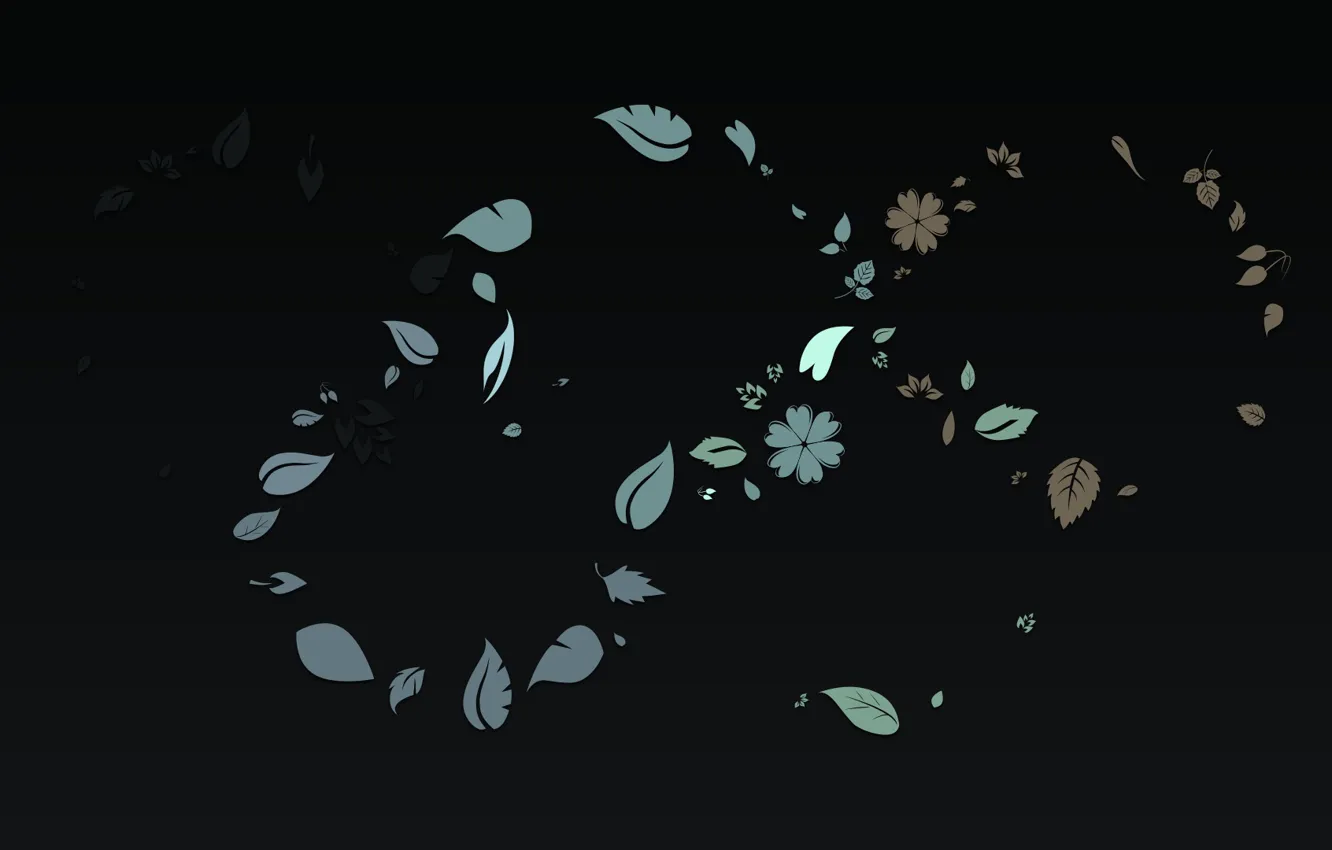 Photo wallpaper flowers, blue, pattern, texture, leaves, blue background