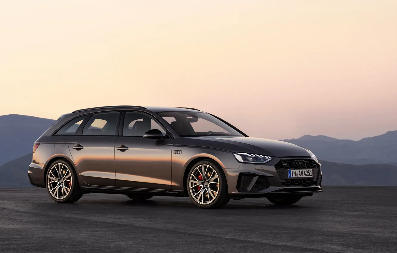 Photo wallpaper mountains, Audi, Parking, universal, 2019, A4 Avant