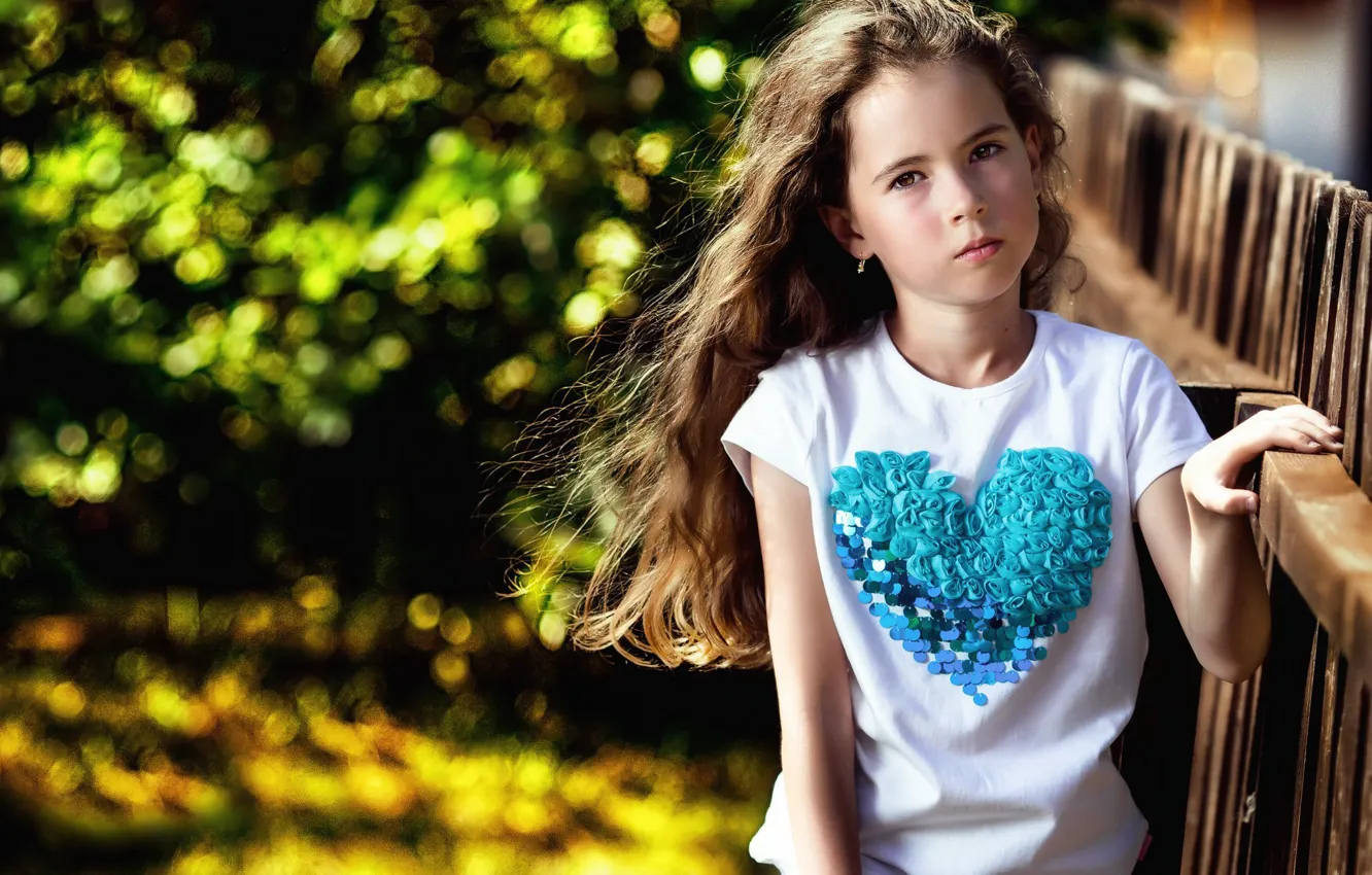 Photo wallpaper curls, bokeh, portrait, girl