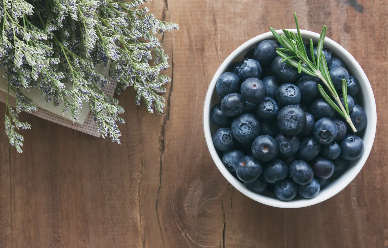 Photo wallpaper berries, blueberries, fresh, wood, blueberry, blueberries, berries