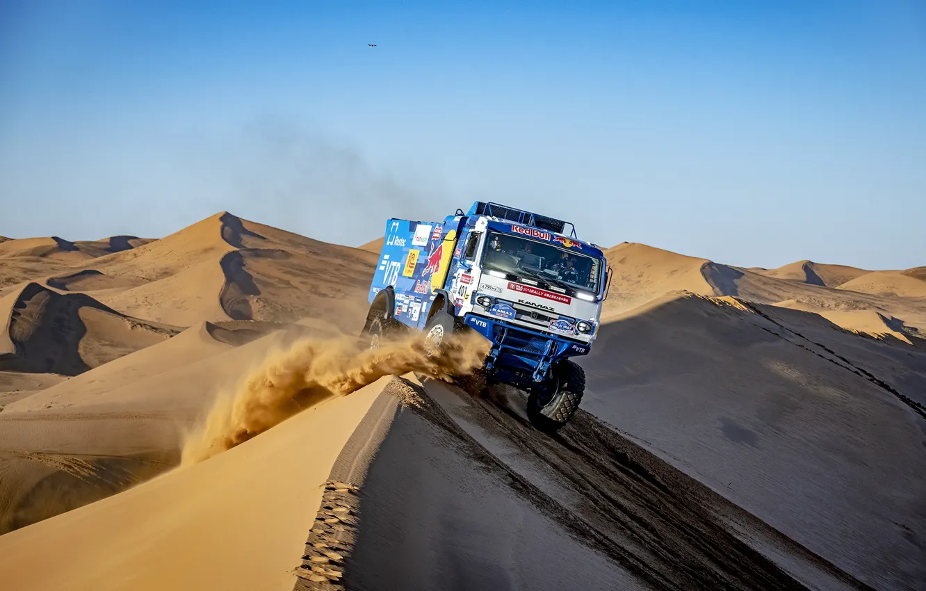 Photo wallpaper sand, machine, hills, race, sport, dunes, Truck, Master