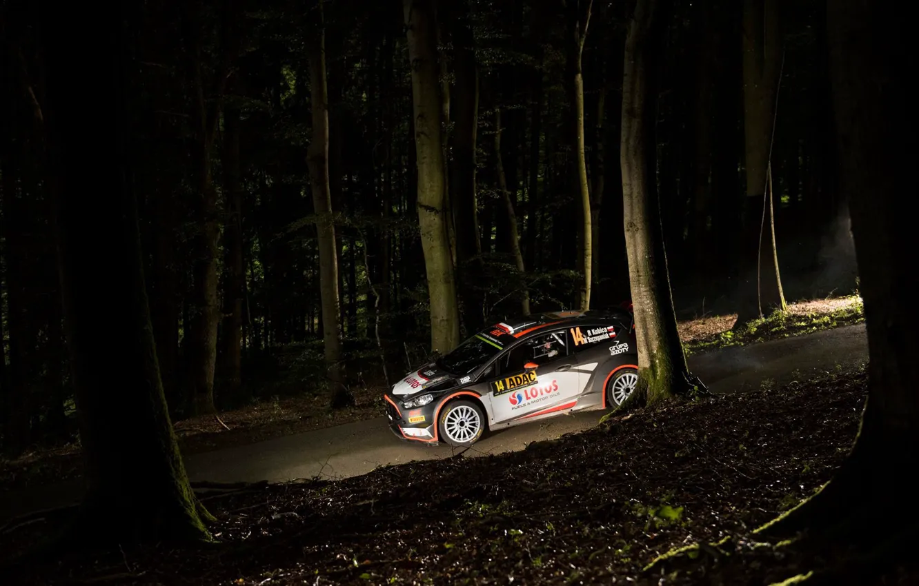 Photo wallpaper Ford, Night, WRC, Rally, Rally, Fiesta, Robert Kubica