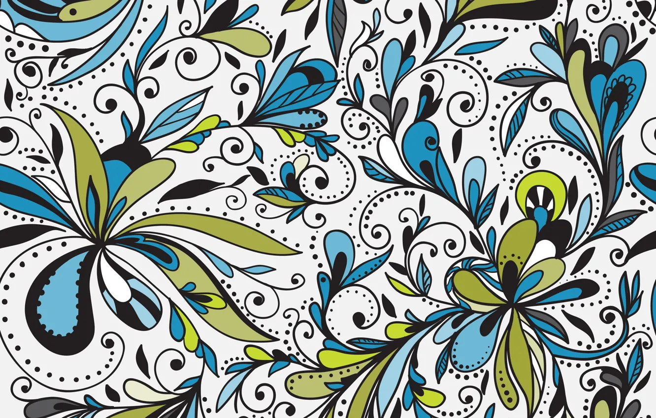 Photo wallpaper white, flowers, background, seamless