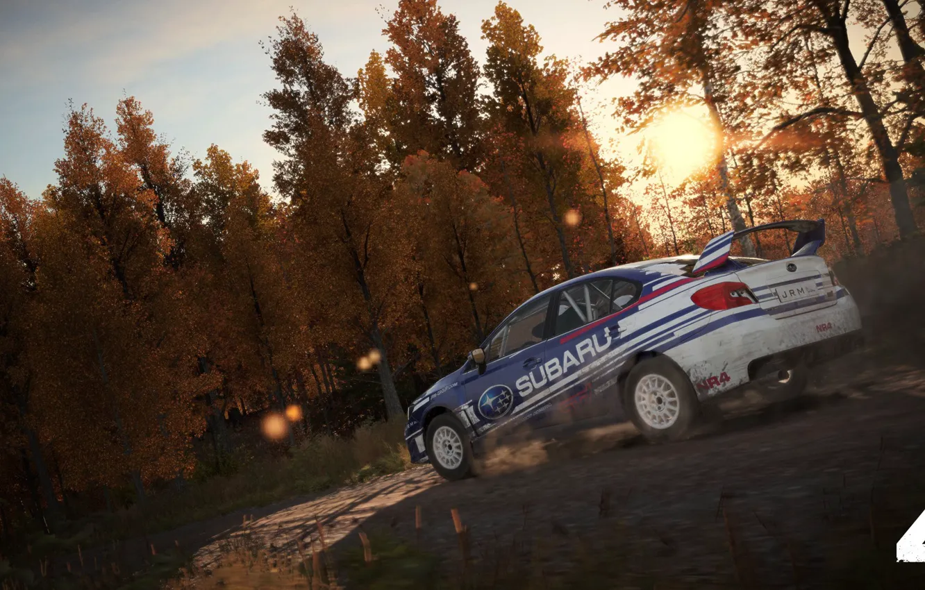 Photo wallpaper car, Subaru, game, race, speed, Dirt 4