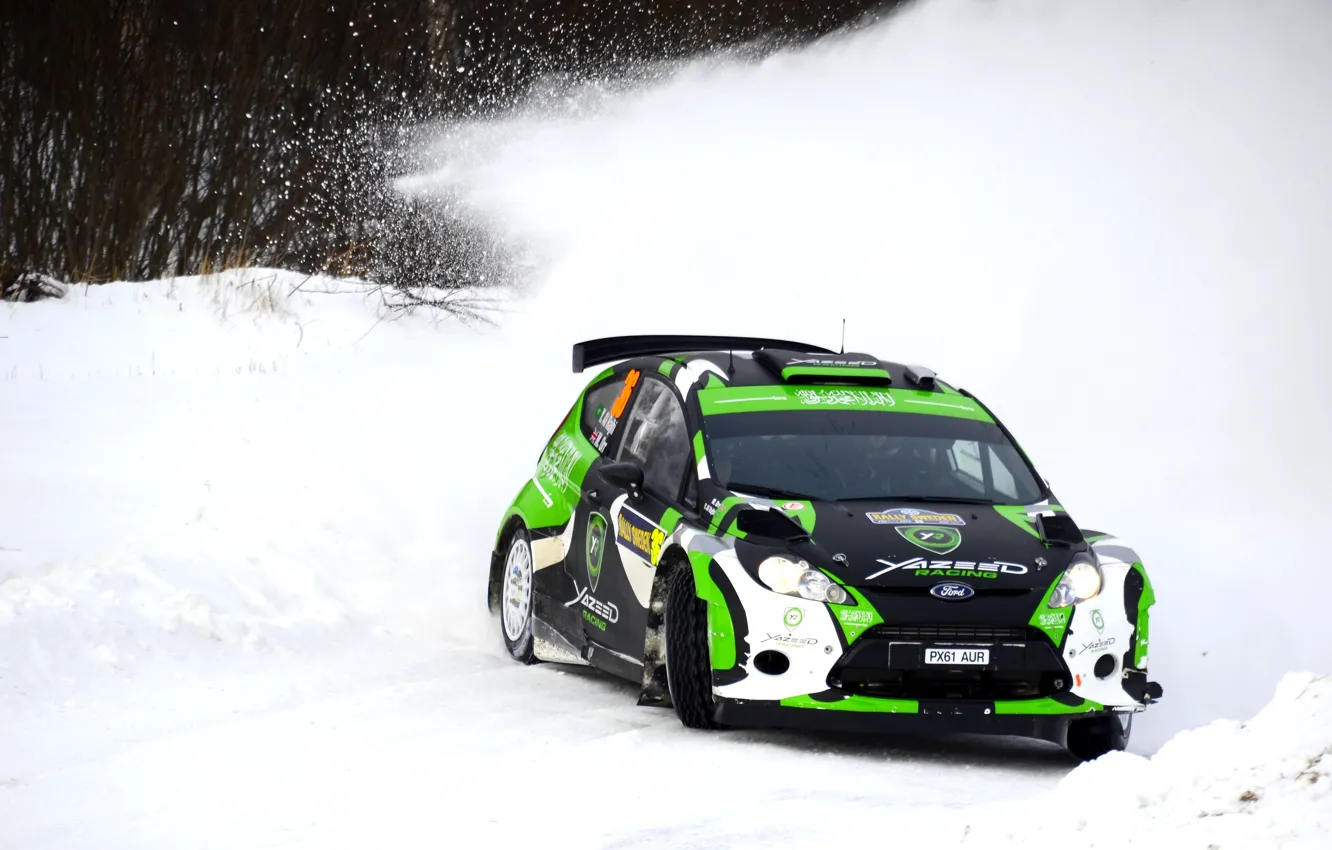 Photo wallpaper Ford, Winter, Snow, Skid, WRC, Rally, Rally, Fiesta