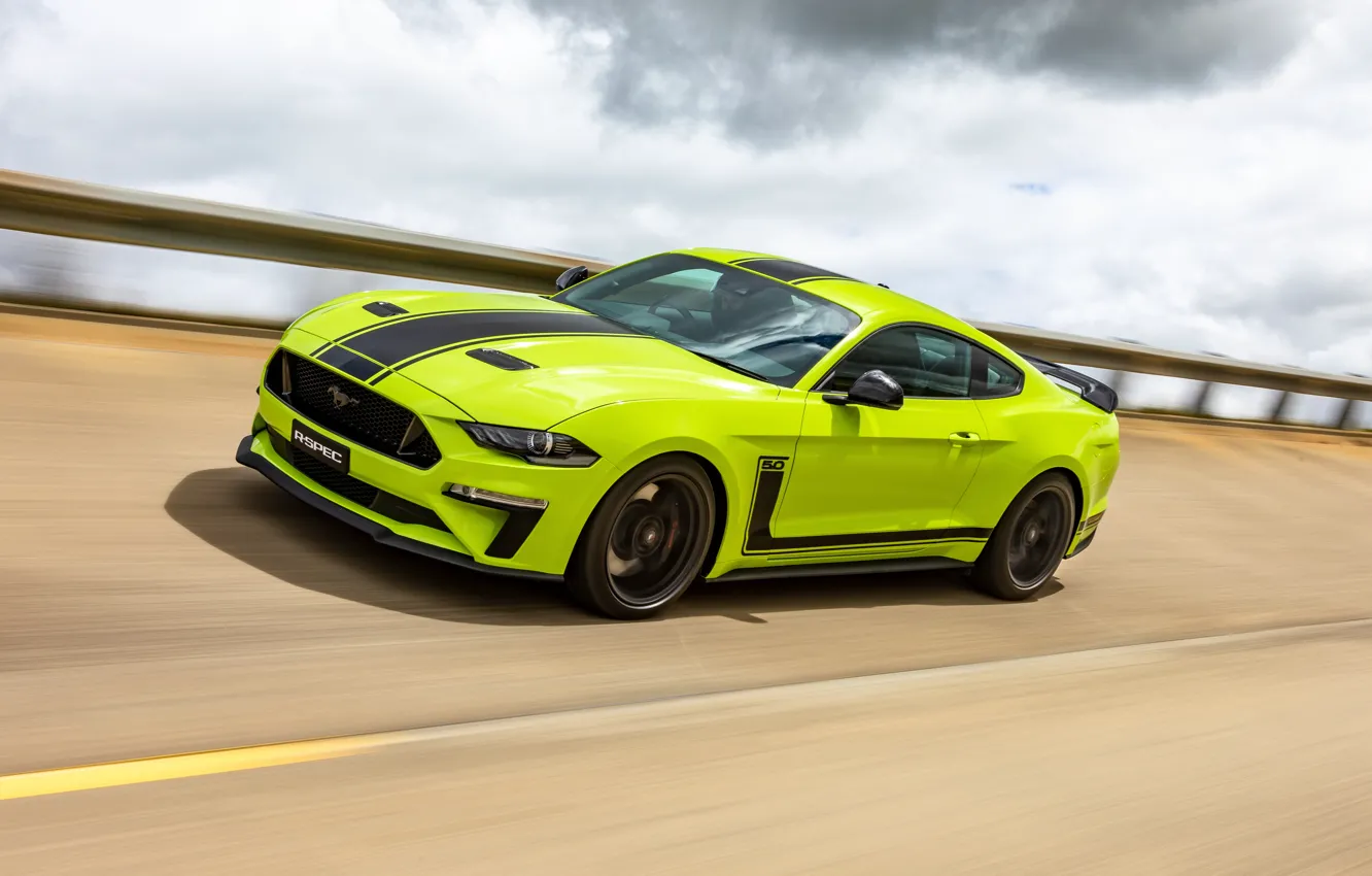 Photo wallpaper speed, Mustang, Ford, AU-spec, R-Spec, 2019, Australia version