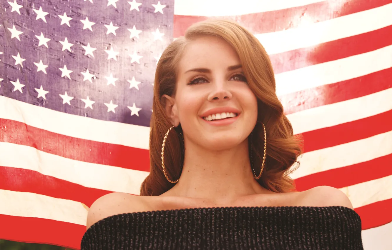 Photo wallpaper flag, singer, Lana Del Rey, Lana Del Rey