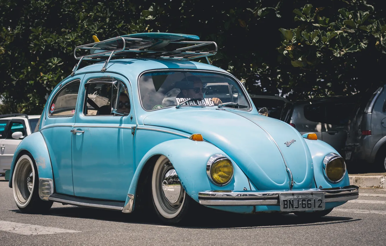 Photo wallpaper auto, city, the city, street, beetle, car, surfing, Parking