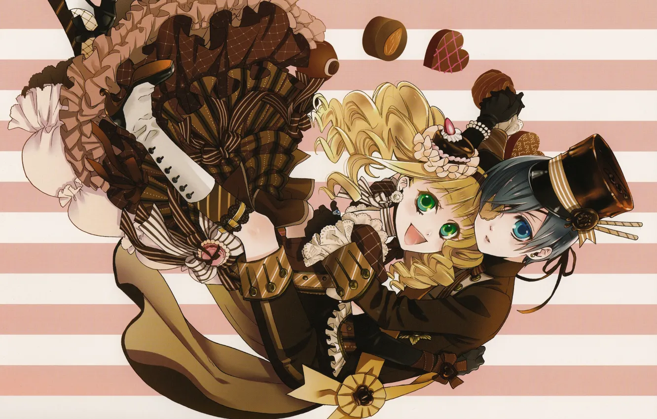 Photo wallpaper sweets, gloves, green eyes, ruffles, eye patch, Dark <b>Butler</b>, Kuroshitsuji, Ci...