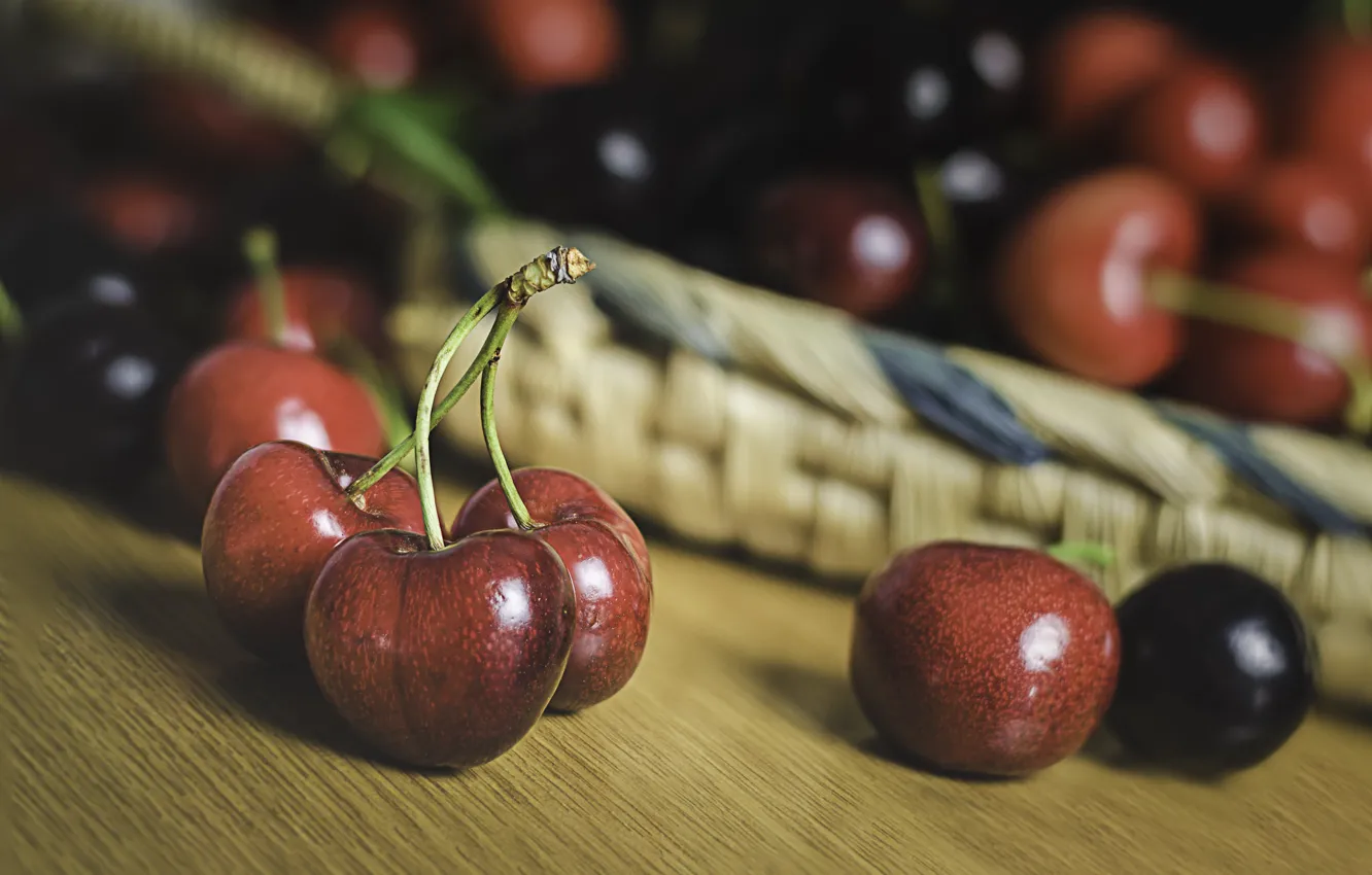 Photo wallpaper berries, cherry, ripe, juicy