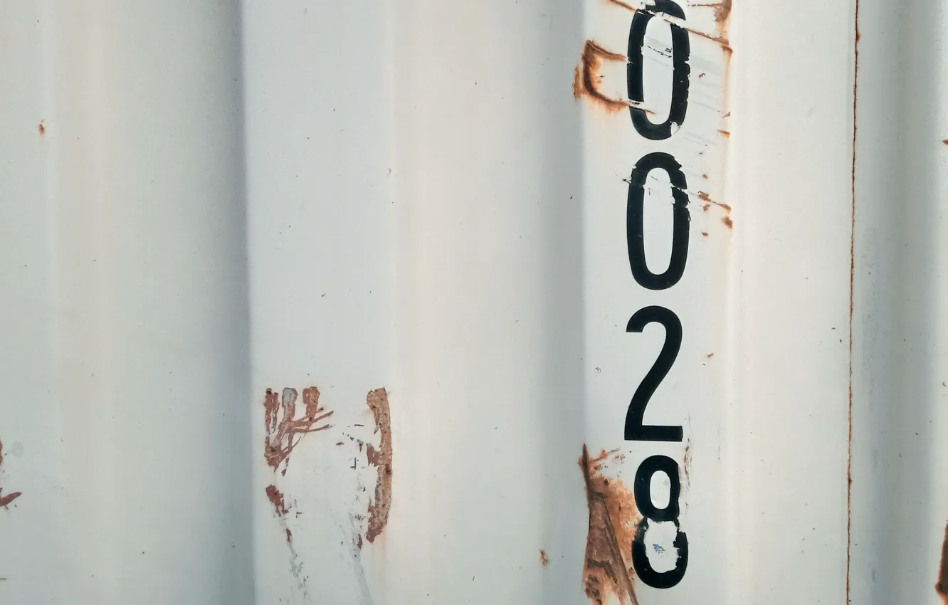 Photo wallpaper rust, figures, container, white background, iron, texture