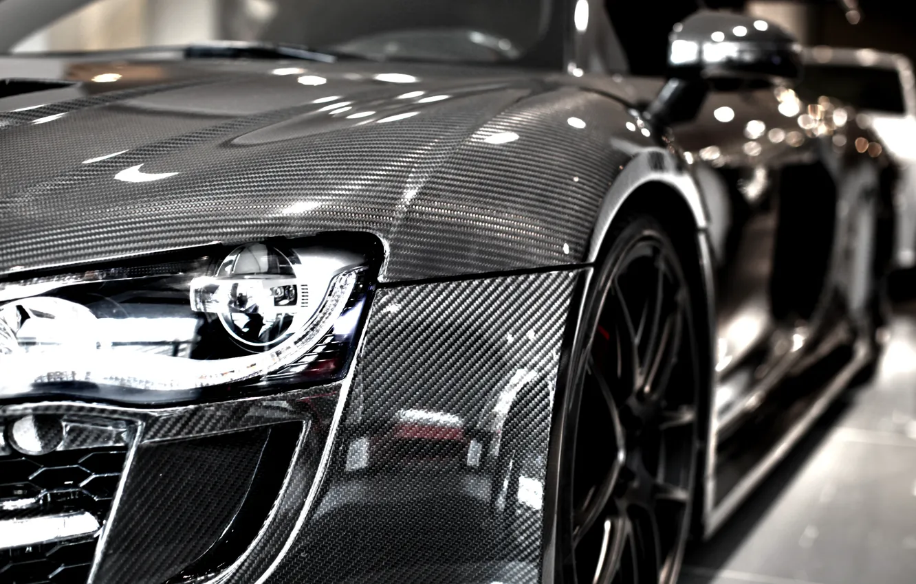 Photo wallpaper audi, silver, carbon, limited edition
