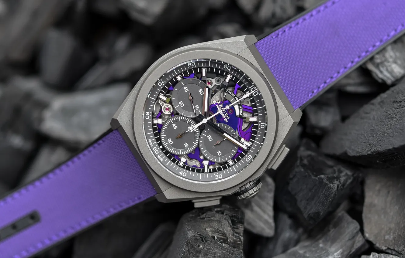 Photo wallpaper watch, Zenith, ULTRAVIOLET, Defy-21