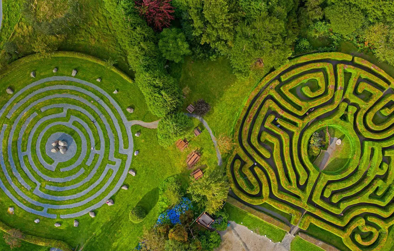 Photo wallpaper Park, maze, Ireland, Wicklow, Grinan MAZ