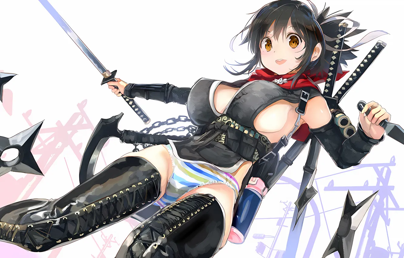 Photo wallpaper girl, sexy, lingerie, cleavage, panties, dress, legs, brown eyes