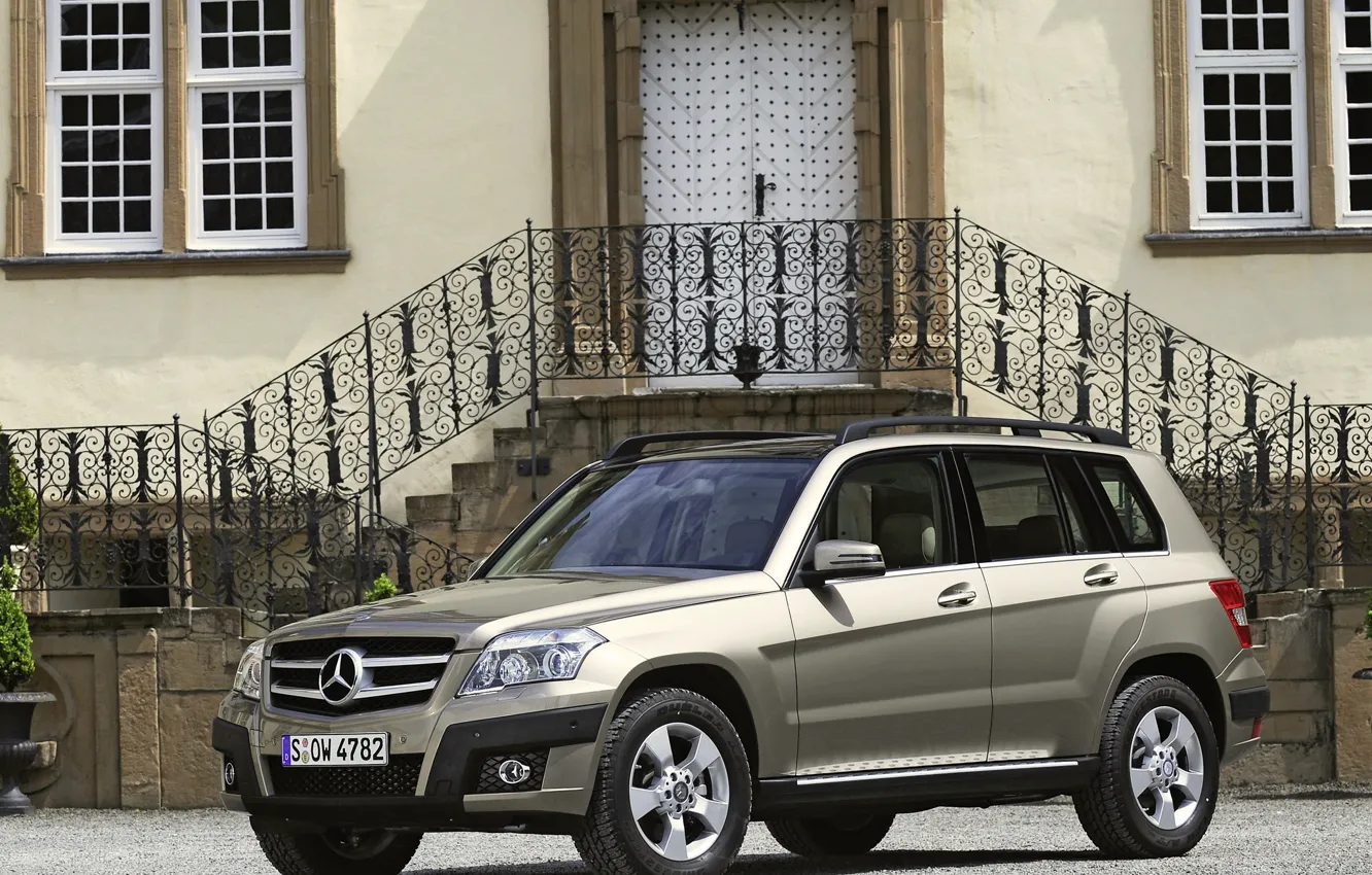 Photo wallpaper machine, the building, mercedes-benz, 4matic, cdi, glk320