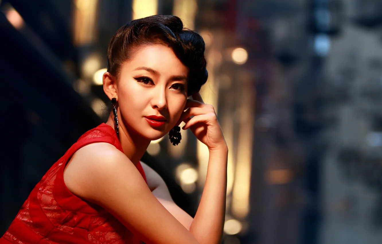 Photo wallpaper girl, background, portrait