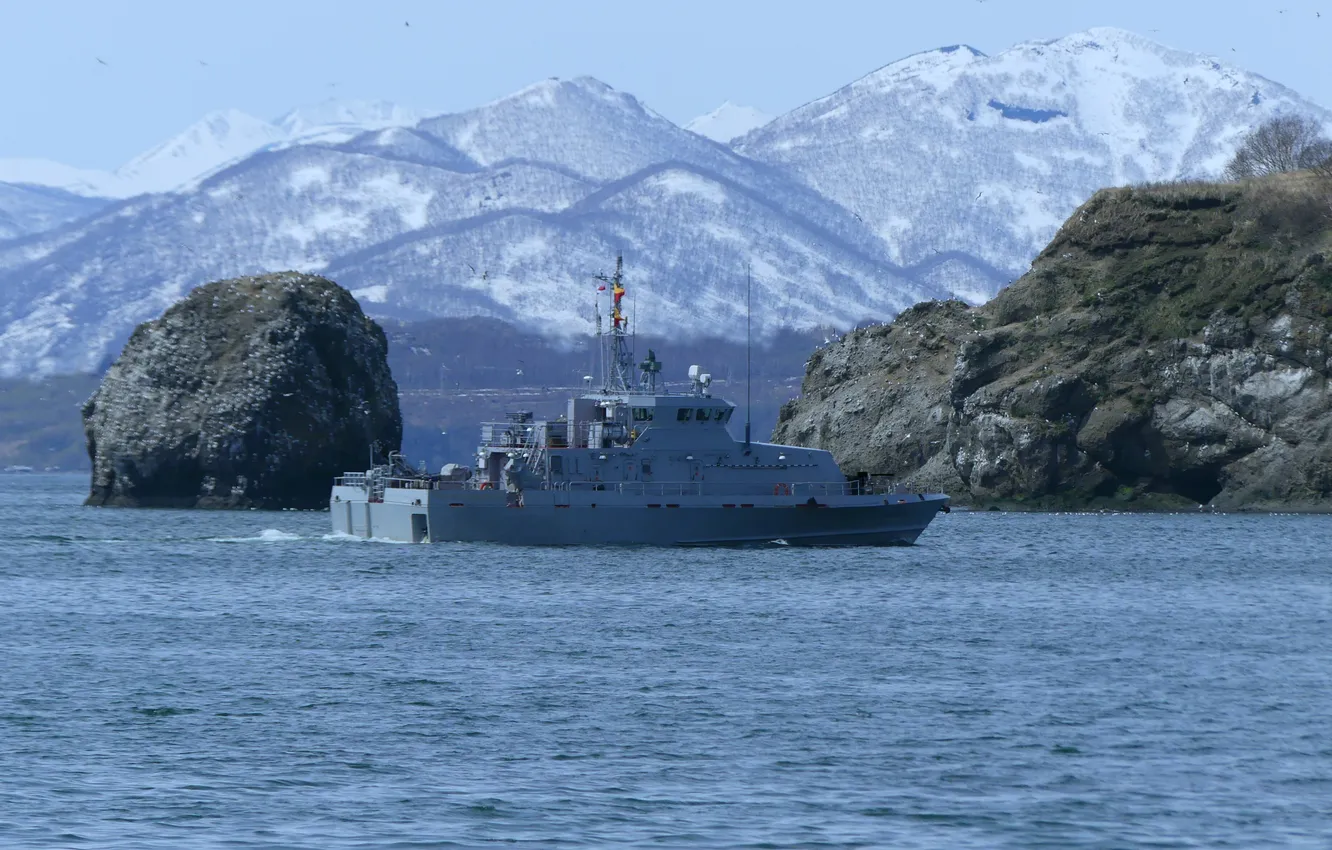 Photo wallpaper security, patrol boat, the water area