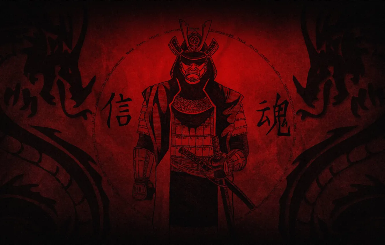 Photo wallpaper katana, armor, samurai, characters