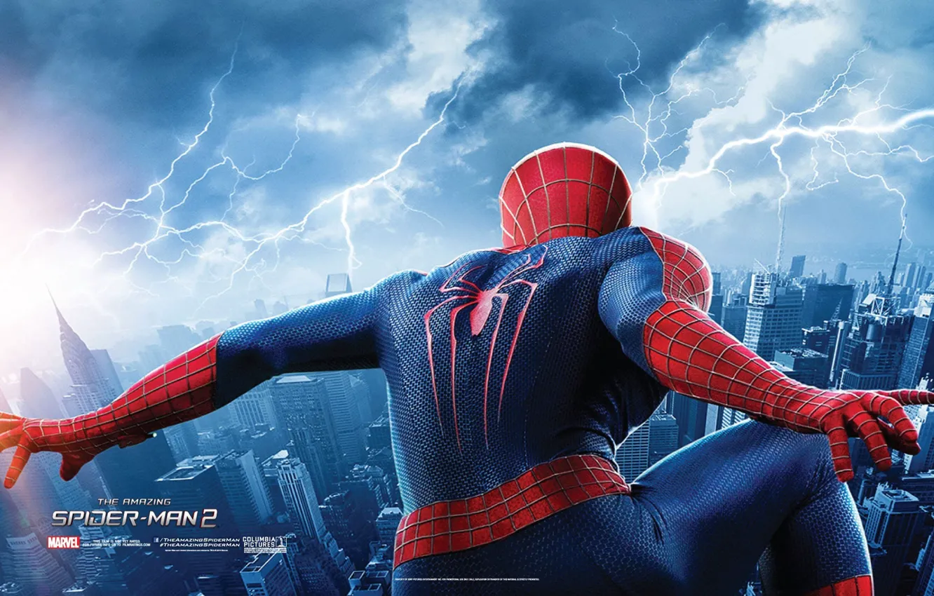 Photo wallpaper city, Spider Man, Flash, The Amazing Spider Man 2