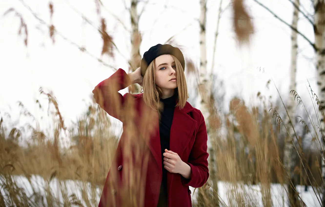 Photo wallpaper the beauty, coat, takes, Lika