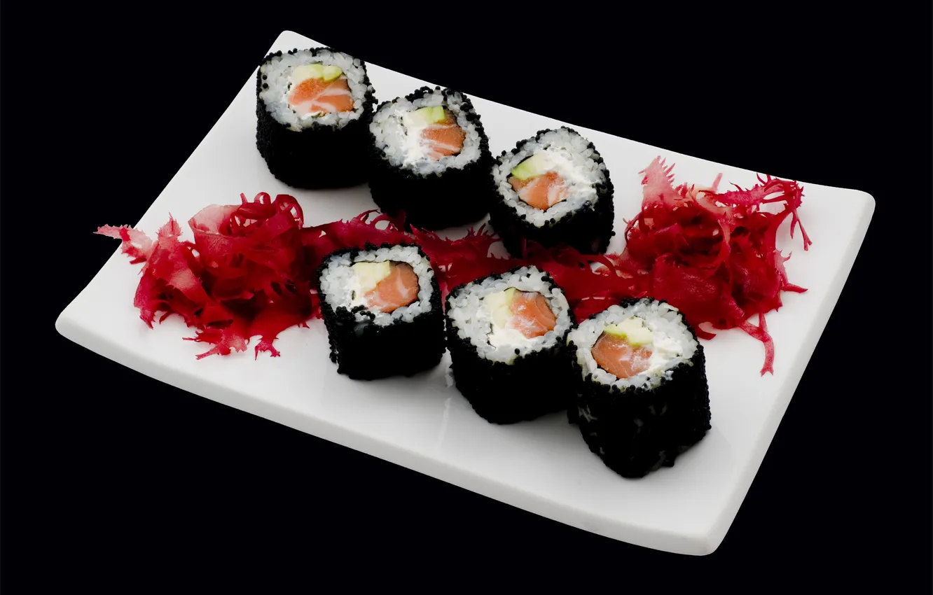 Photo wallpaper sushi, rolls, Japanese cuisine, roll