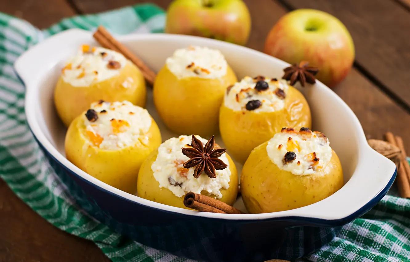Photo wallpaper apples, dessert, clove