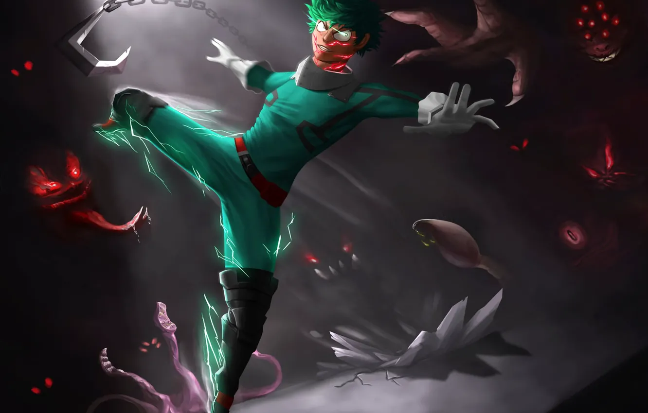 Photo wallpaper monster, anime, fight, hero, manga, powerful, strong, yuusha