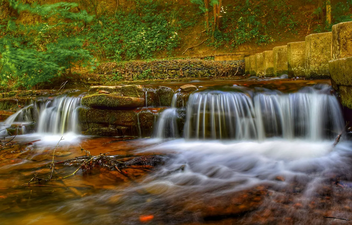 Photo wallpaper water, nature, waterfall, stream