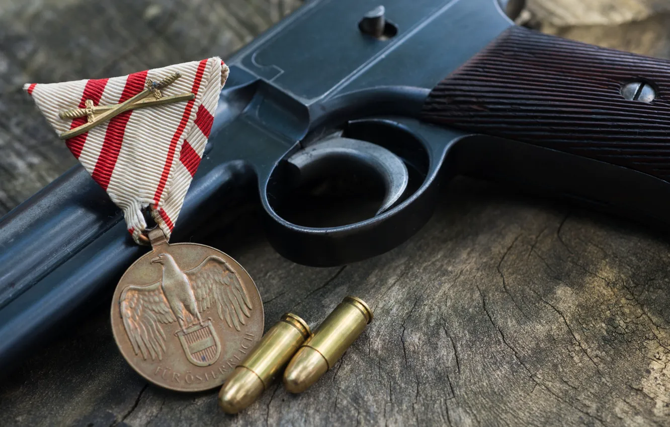 Photo wallpaper bullets, 1909, WW1, Steyr, 1907, Austria Hungary, Roth Steyr, War Commemorative Medal