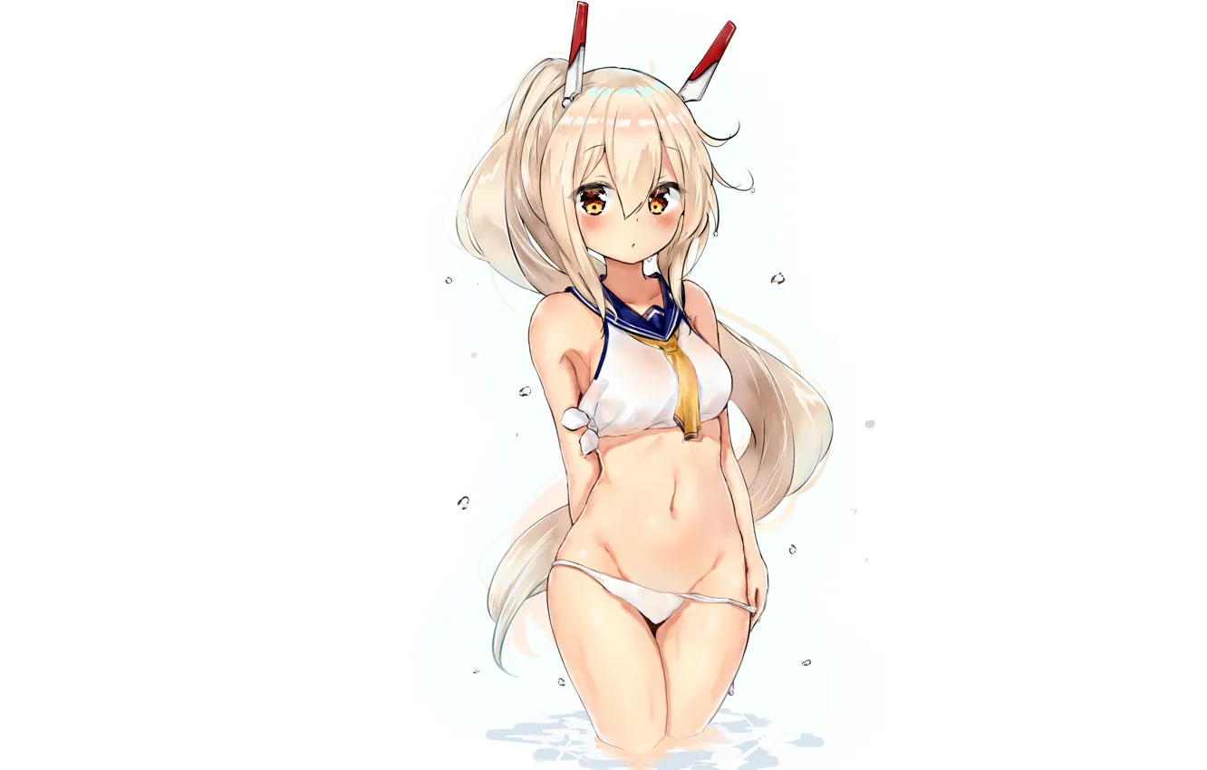 Photo wallpaper girl, sexy, long hair, anime, beautiful, pretty, bikini, attractive