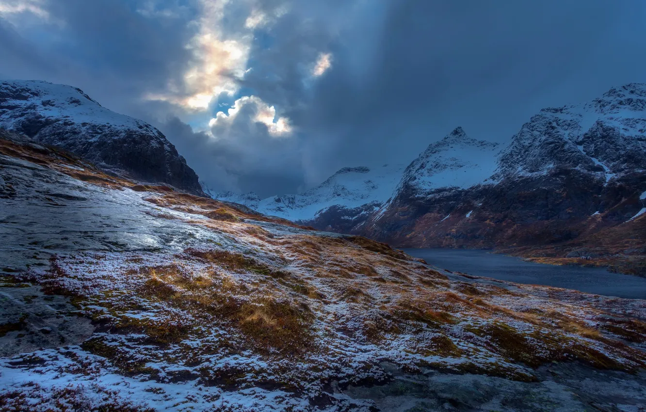 Photo wallpaper the sky, mountains, nature