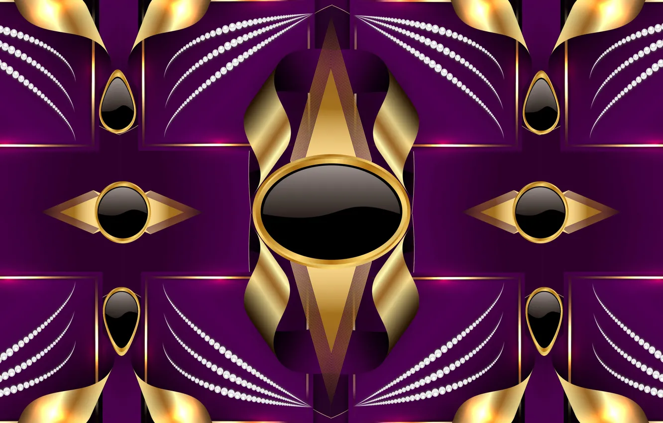 Photo wallpaper gold, black, design, pattern, onix